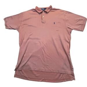 Polo Ralph Lauren Polo Shirt Mens M Salmon Pink Short Sleeve Cotton Classic Fit